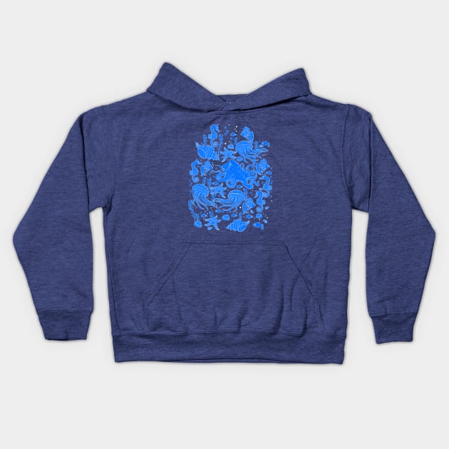 Underwater life and maritime decoration Kids Hoodie by Artist Natalja Cernecka